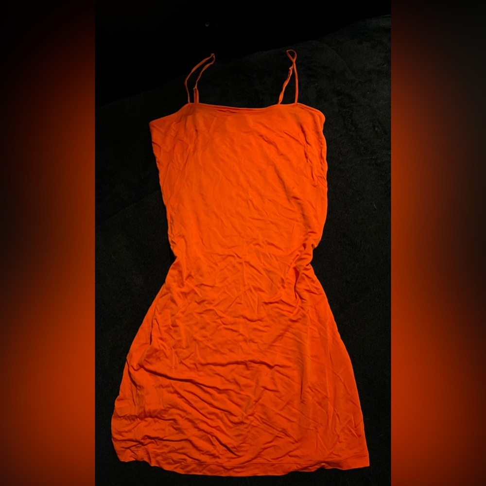 Akris Punto Orange Spaghetti Strap Dress
